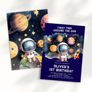 Invitation Espace 1er Anniversaire Premier Voyage Autour Du S