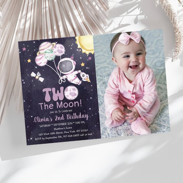 Invitation Espace 2e Anniversaire Deuxième Voyage Autour Du S (Créateur téléchargé)