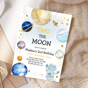 Invitation Espace Astronaute Planète Galaxie 2e Anniversaire