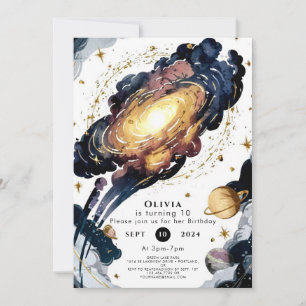Invitation Espace comet simple Anniversaire