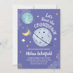 Invitation Espace Cosmique Planètes Moderne Baby Shower