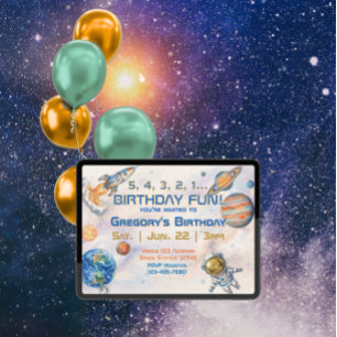 Invitation Espace de plaisir d'anniversaire 5 4 3 2 1