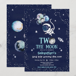Invitation Espace Extérieur 2e Fête Anniversaire L'astronaute
