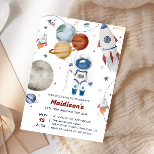 Invitation Espace Extérieur Anniversaire 3ème Voyage Autour D