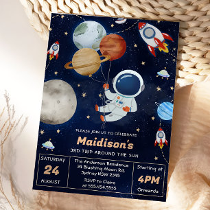 Invitation Espace Extérieur Anniversaire 3ème Voyage Autour D