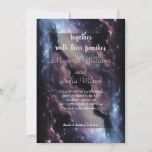 Invitation Espace Extérieur Univers Purple Galaxy Mariage