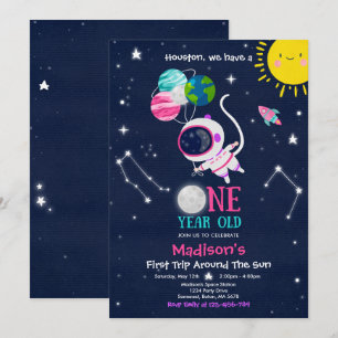 Invitation Espace extra-atmosphérique 1er Anniversaire Fête d