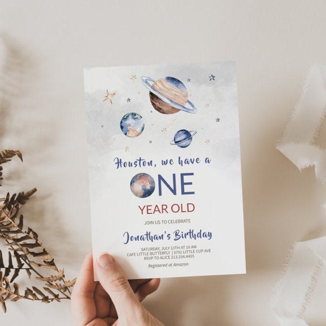 Invitation Espace extra-atmosphérique 1er anniversaire Invita (Créateur téléchargé)