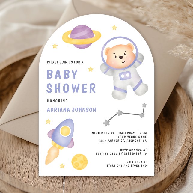 Invitation Espace extra-atmosphérique Baby shower d'arche de  (Créateur téléchargé)
