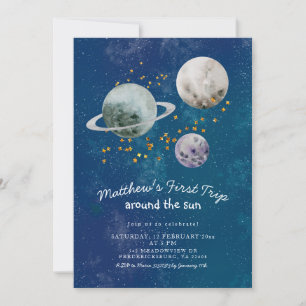 Invitation Espace extra-atmosphérique Premier anniversaire In