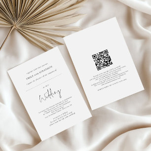 Invitation Espace minimal pour le Mariage QR de nom d'hôte