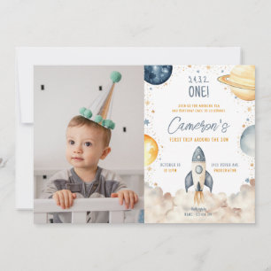 Invitation Espace Premier Voyage Autour Du Soleil Anniversair