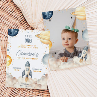 Invitation Espace Premier Voyage Autour Du Soleil Anniversair