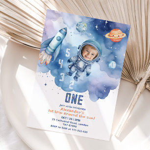 Invitation Espace Premier voyage autour du soleil Astronaut P