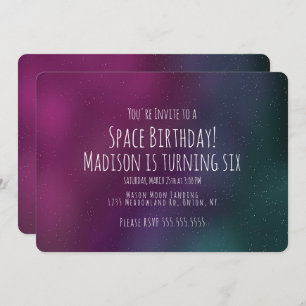 Invitation Espace simple Galaxie Anniversaire Main Drake Invi
