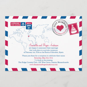 Invitation Espagne Air Mail Réception de mariage
