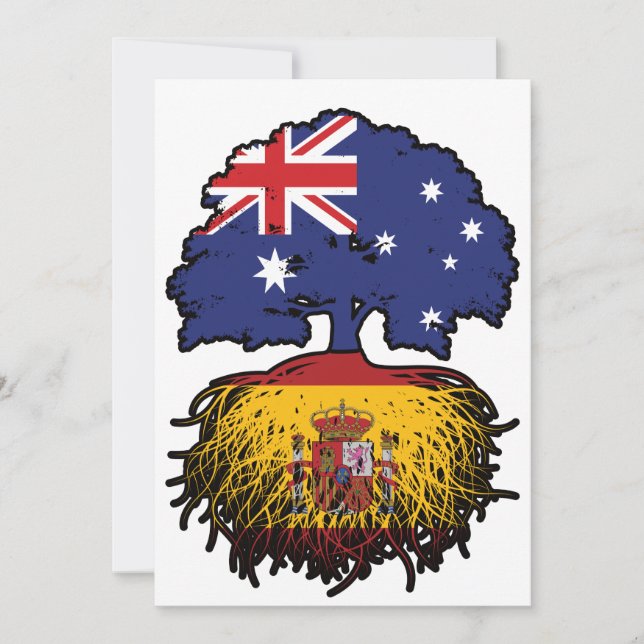 Invitation Espagne Australie Australie drapeau des racines de (Devant)