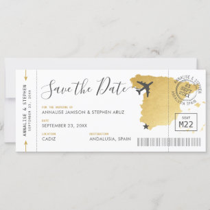 Invitation Espagne Destination Boarding Pass Enregistrer la d