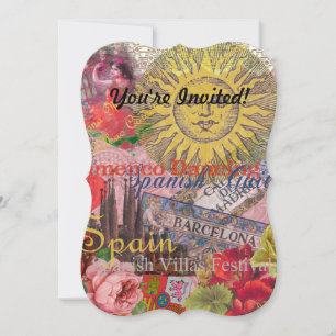Invitation Espagne Sunshine Espagnol Travel Art