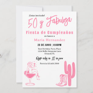 Invitation Espagnol 50 y Fabulosa Western Fiesta 50e annivers