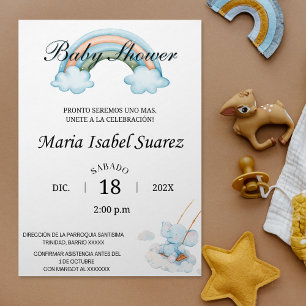 Invitation Espagnol Baby shower Arachide Genre Neutre Qr Code