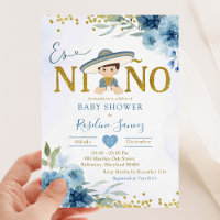 Espagnol Blue Charro Boy Es niñ o Baby shower