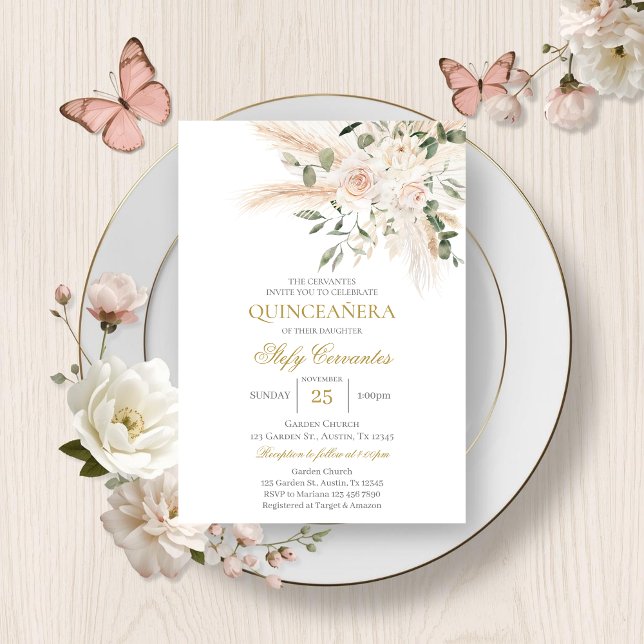 Invitation Espagnol Boho Quinceanera (Créateur téléchargé)