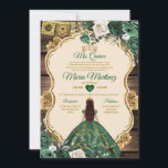 Invitation Espagnol Emerald Green Floral Bois Quiñceanera<br><div class="desc">Espagnol Emerald Green Floral Bois Quiñceanera Invitation Mis Quince 15 Anos,  16e Anniversaire Papillon.</div>