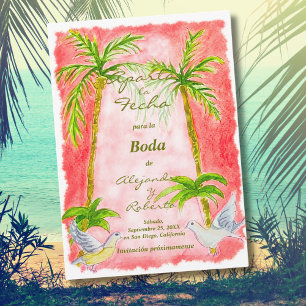 Invitation Espagnol, Mariage à l'aquarelle tropicale Enregist