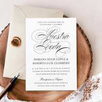 Espagnol Nuestra Boda Blanco y Negro Caligrafía