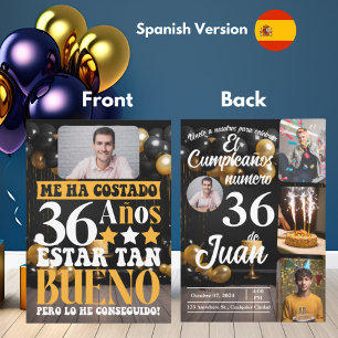 Invitation Espagnol personnalisé Anniversaire personnalisé An