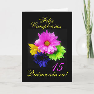 Invitation Espagnol : Quinceanera 15 y.o. B-jour