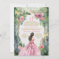 Espagnol Rosée Rose Princesse Forêt de robe 15 Año