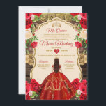Invitation Espagnol Rouge brillant Floral Rustique Bois Quiñc<br><div class="desc">Espagnol Rouge brillant Floral Rustique Bois Quiñceanera Invitation Mis Quince 15 Anos,  16e Anniversaire Papillon.</div>
