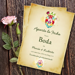 Invitation Espagnol Rustique Coeur Mariage Mexicain Enregistr