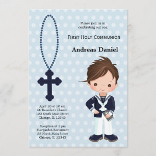 Invitation Espagnol Sailor First Communion garçon
