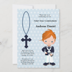 Invitation Espagnol Sailor First Communion garçon