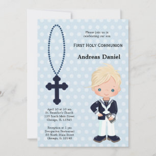 Invitation Espagnol Sailor First Communion garçon