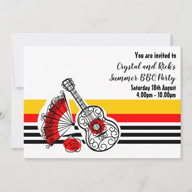 Invitation Espagnol Souvenirs Classic Stripe horizontale (Devant)