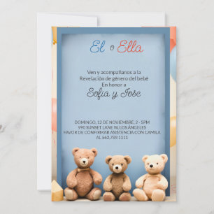 Invitation Espagnol Teddy Bear Thème Genre Reveillez Invitati