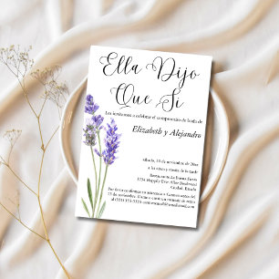 Invitation Espagnole Elle a Dit Oui Fiançailles Mariage Soiré