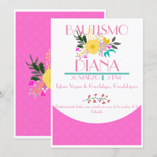 Invitation espagnole, niña de Bautizo Invitación