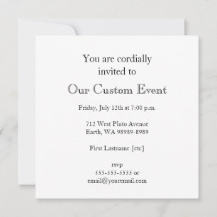 Invitation Esperluète blanche rustique d'impression