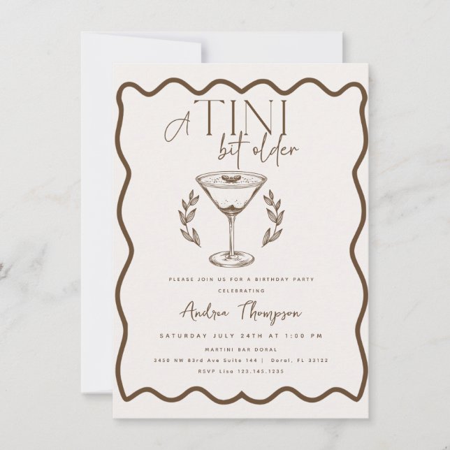 Invitation Espresso Light | Martini | Cocktail anniversaire (Devant)