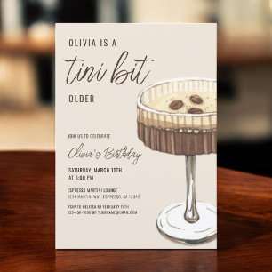 Invitation Espresso Martini A Tini Bit Anniversaire