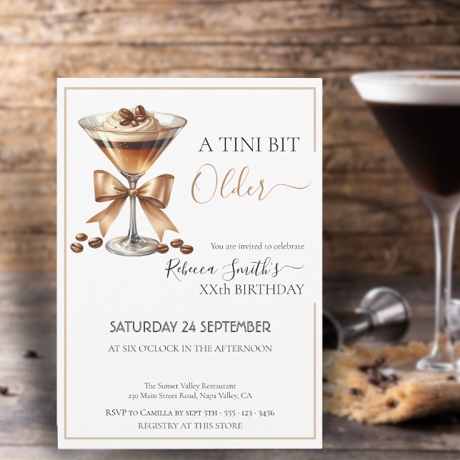 Invitation Espresso martini "A tini bit Older" (Créateur téléchargé)