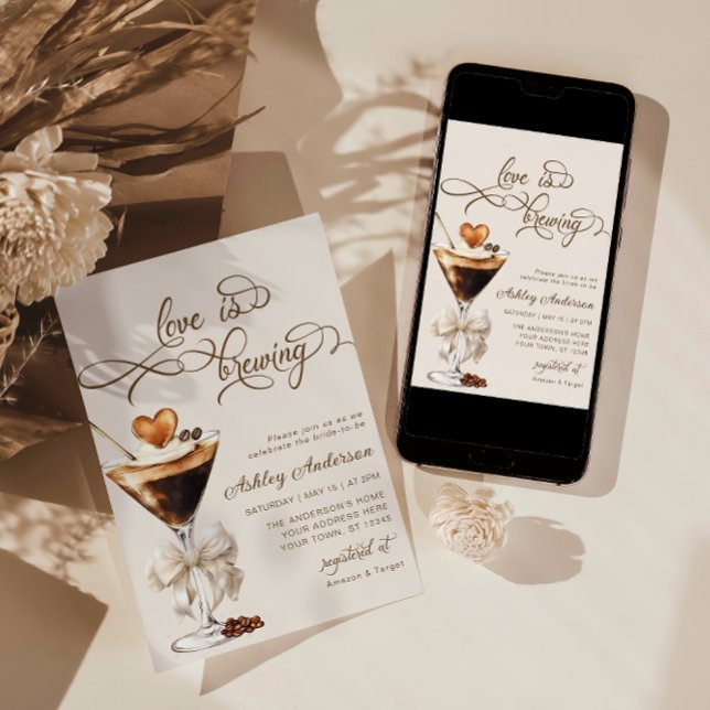 Invitation Espresso Martini Amour Est En Train De Brûler (Créateur téléchargé)