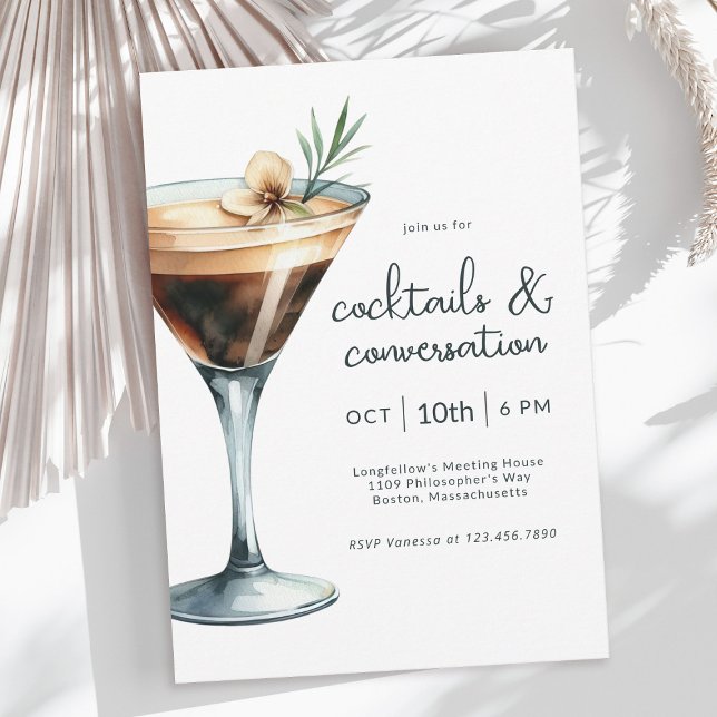 Invitation Espresso Martini Cocktails et Conversation Event (Available in both printed and instant download digital formats.)