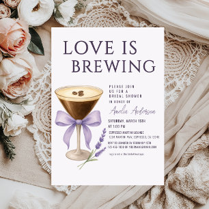 Invitation Espresso Martini Fleur Violet Enterrement de Vie d
