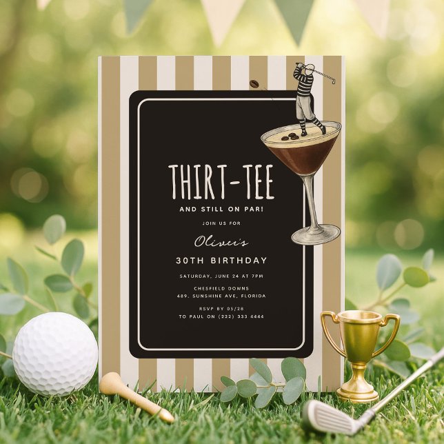 Invitation Espresso Martini Golf Themed 30th Birthday (Créateur téléchargé)